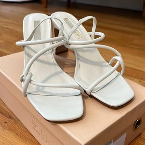 New strappy white heels